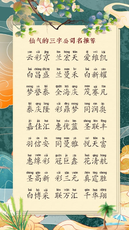 寓意比较好的公司名字